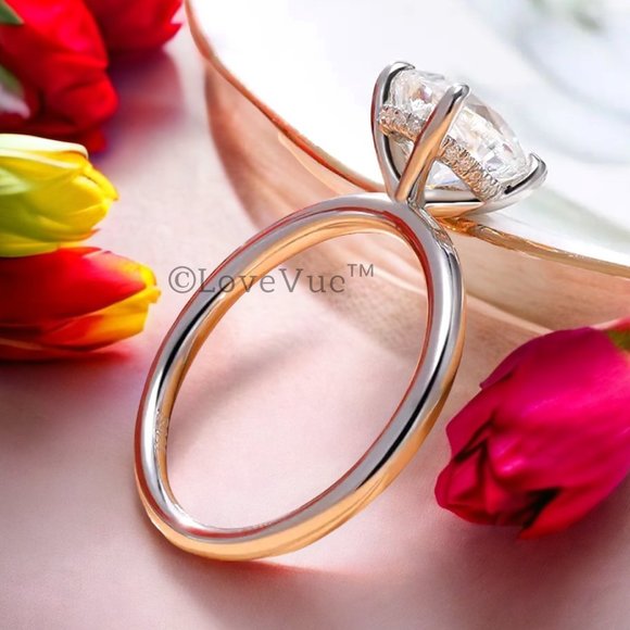 Certified 2ct. t.w. Diamond Oval Cut Hidden Halo Engagement Wedding Ring - Picture 3 of 17